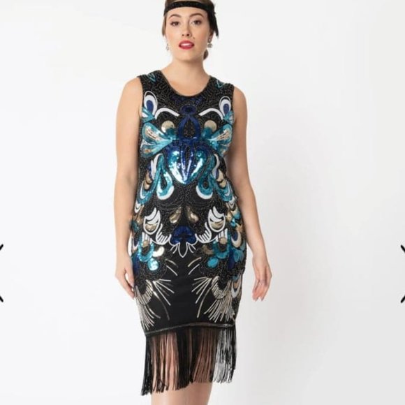 Unique Vintage Dresses & Skirts - NWT Fringe Flapper Dress